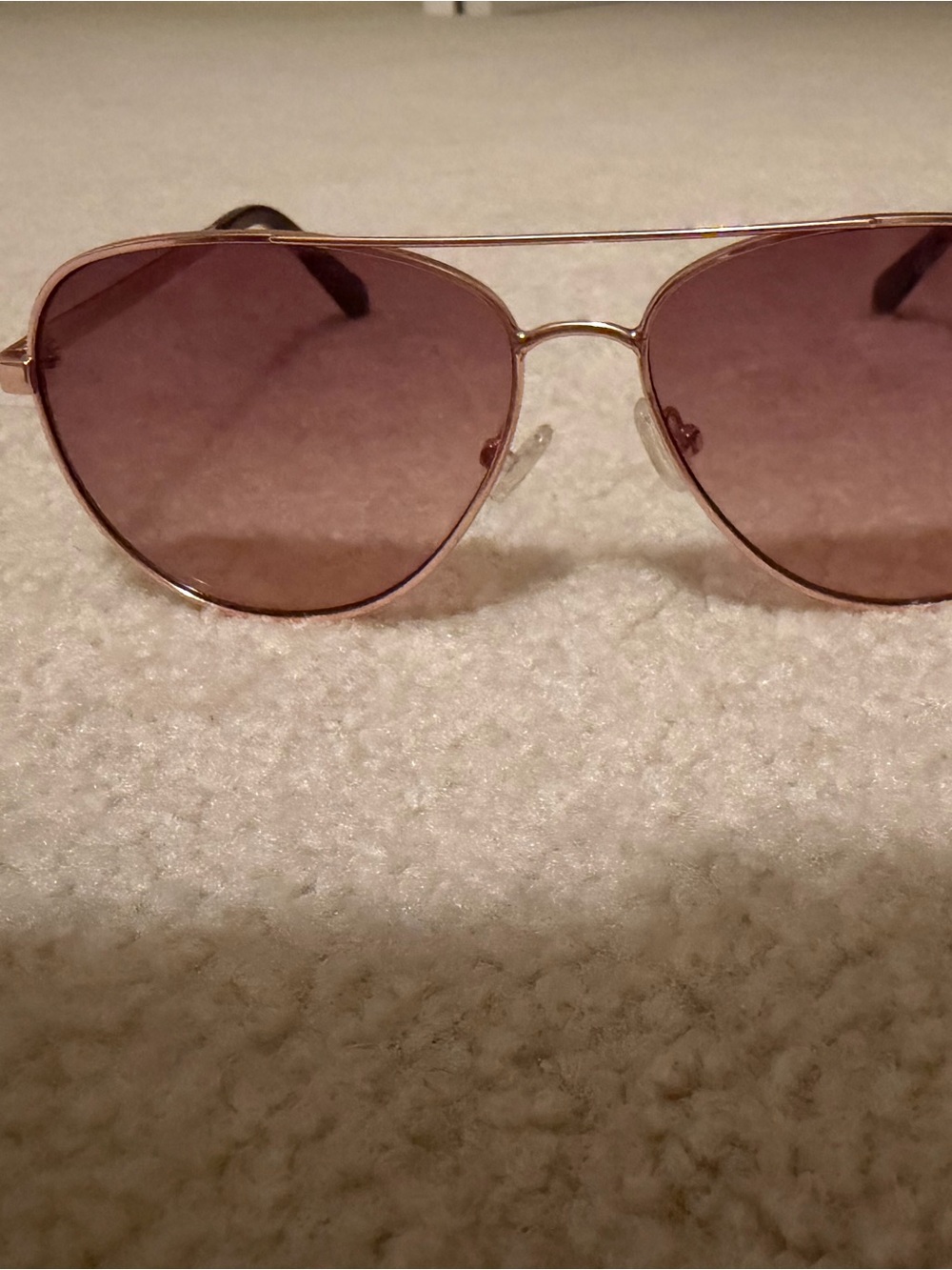 kate spade Rose Gold Frame Sunglasses with Pink Lenses
